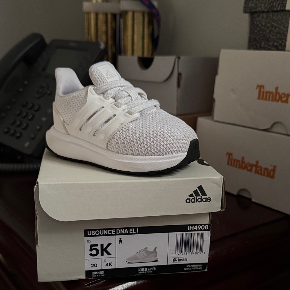 Adidas Kids White U Bounce Sneakers
